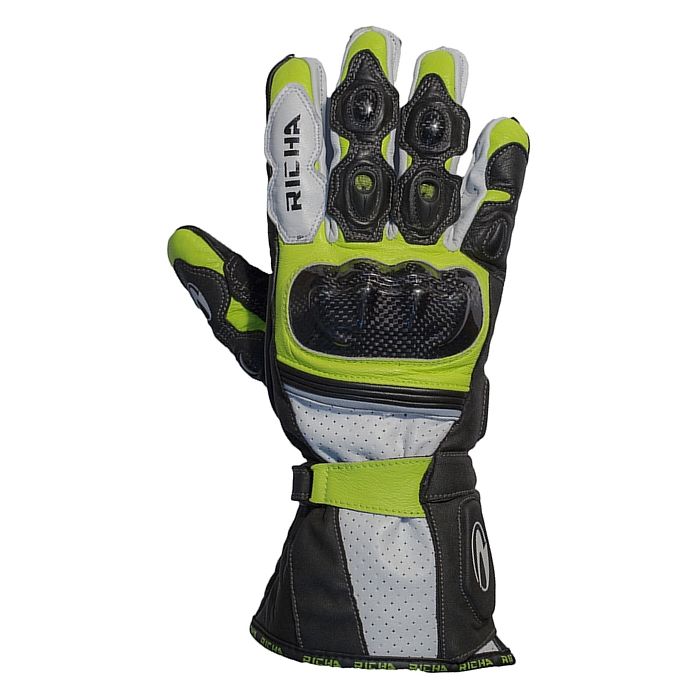 Richa Ravine Leather Gloves - Black/Yellow